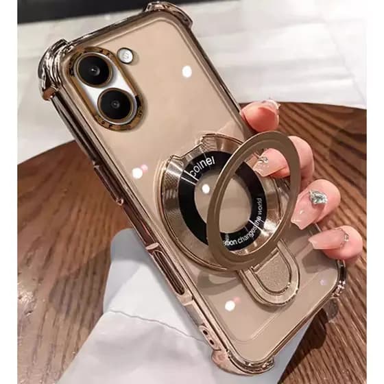POCO X8 Pro Max 5G Capa De Suporte Magnético Anti-Queda Airbag Transparente À Prova De Choque