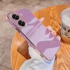 Capa Macia Para OPPO A6t Pro A6x A6k A6 5G Luxo Bordas Quadradas Chapeamento Volta TPU Macio Caso Com Cordão Brilhante E