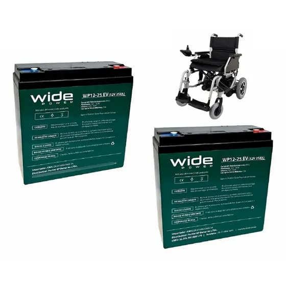 Kit 2 Bateria Cadeira De Rodas Wide Ciclo Profundo 12v 25ah