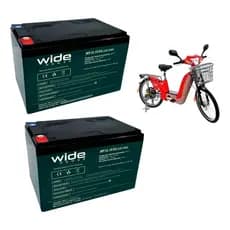 Kit c/2un Bateria Para Bicicleta Elétrica Wide Ciclo Profundo 12v 15ah