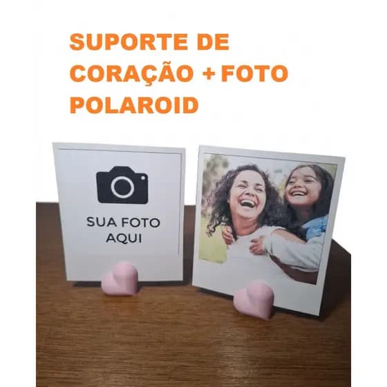 Suporte para Foto Polaroid coração + Foto Polaroid - Foto polaroid - suporte para foto - coração