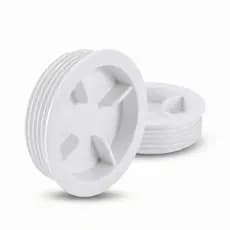 Kit 2 un Tampa Dispositivo Aspiração 1 1/2 50mm Piscina Alvenaria Brustec Branco Tampinha