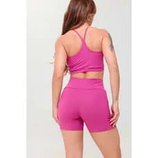Conjunto Fitness Top e Short Feminino MF FITNESS para corrida academia