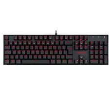 Teclado Gamer Redragon Mitra Qwerty Outemu Brown Português Brasil Cor Preto Com Luz Vermelho