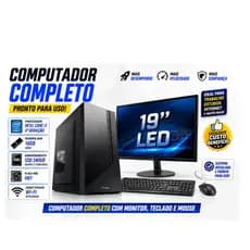 COMPUTADOR COMPLETO INTEL CORE 4ª I7 GERAÇÃO H81 16GB RAM SSD 240GB MONITOR 19'' WIFI