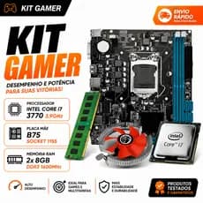 Kit Gamer I7 3770 3.9ghz + Placa B75 1155 + 2x 8gb 1600mhz Preto