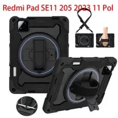 Back Field Capa Para Redmi Pad SE 11 2023 / Redmi Pad 2 11 Pol Anti-Impacto c/ Alça Suporte 360 e Porta Caneta