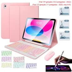 Back Field Capa para Tablet + Teclado Touch ABNT2 + Mouse Sem Fio para iPad 11ª(A16)/10ª Geração (10.9)