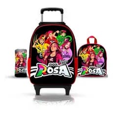 kit Mochila Escolar Rodinha Volta as Aula Lancheira Estojo ou só a Mochila de  Rodinha