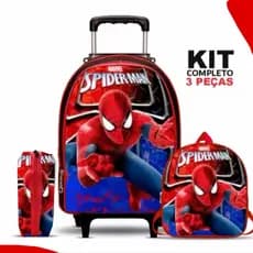 Mochila Escolar Spider-Man  menino Mochila + Lancheira + estojo