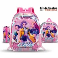 kit Mochila Escolar Guerreira kpop menina Lancheira +brinde estojo