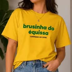 Camiseta Camisa Feminina Brasil Blusinha Équissa Meme Frase Criativa Tendencia