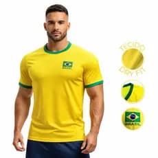Camiseta Brasil Seleção Brasileira Dry Fit Leve Esportiva Copa Do Mundo 2026 Verde Amarela Azul DRYFIT