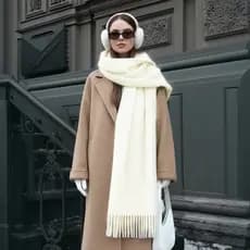 Cachecol Pashmina de Inverno 250g Macio com Franjas Unissex