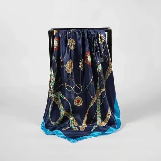 Lenço Feminino Cetim 90x90 Grande Estampado Quadrado Bandana Fashion