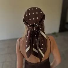 Lenço Feminino Cetim Poá 90x90 Grande Quadrado Bandana Moda Verão