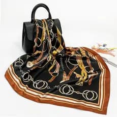 Lenço Feminino de Cetim 90x90 Grande Quadrado Multiuso Bandana Moda Verão