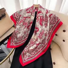 Lenço Feminino Quadrado Grande 90x90 Cetim Estampado Multiuso Elegante Moda Bandana
