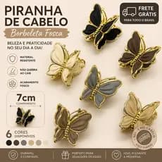 Piranha de Cabelo Grande Fosca 7cm Feminina Presilha Prendedor