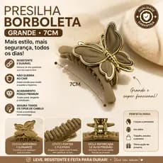 Kit 2 Piranha de Cabelo Grande Feminina Fosca 7cm Presilha Garra Prendedor