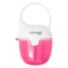 1 Porta Chupetas Clingo Baleia Rosa- Higiene e Proteção