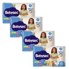 Kit 4x Fralda Babysec UltraSec Jumbinho XG Galinha Pintadinha 12unidades cada -Bebê sequinho por mais tempo