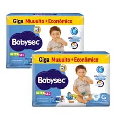 2x Fraldas Giga BabySec Ultrasec G Galinha Pintadinha – 80 Unidades- Bebê sequinho por mais tempo