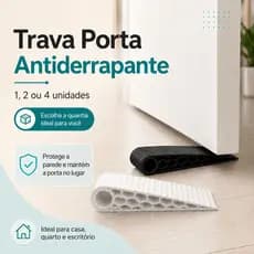 Trava Porta Cunha Antiderrapante Calço Aparador Prendedor Segura Porta 1, 2 ou 4 Unidades