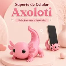 Suporte de Celular Porta Celular Axolote Axoloti para Mesa Decoração