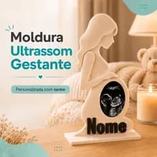 Presente Para Gestante Moldura Ultrassom Personalizada Nome Bebê 28x20cm