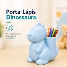 Porta Lápis Dinossauro Infantil Organizador de Mesa Porta Canetas e Material Escolar Decorativo
