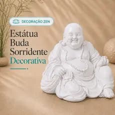 Estátua Buda Sorridente Decorativa Religiosa Buddha Zen Altar Meditação Sala Decoração Espiritual