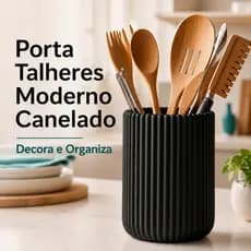 Porta Talheres Canelado Moderno Porta Utensílios Porta Colheres Organizador de Cozinha 15cm
