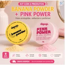 PÓ BANANA + PÓ ROSA MOSQUETA DAPOP ULTRAFINO CONTROLE DA OLEOSIDADE PELE PERFEITA BLINDADA PO SOLTO
