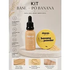 BASE FLUIDA DAPOP + PÓ BANANA DAPOP A DUPLA DE PELE PERFEITA 1 BASE + 1 PÓ SOLTO ULTRAFINO