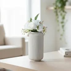 Vaso Cachepot Decorativo Moderno Sofisticado Elegante Resistente Riscado Listras Verticais