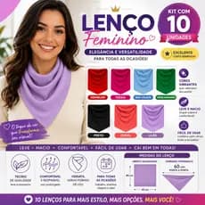 Kit 10 Lenço de Pescoço Feminino Coral Evento Uniforme Congresso Apresentação 45cm Recepcionista Linha Profissional