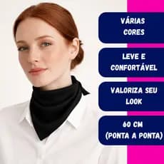 Lenço de Pescoço Feminino 45x60 Elegante para Uniforme Recepcionista Eventos Linha Profissional