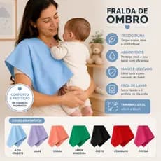 Kit 5 Fralda de Ombro e Boca Tecido Duna 45x45 Pano de Ombro Bebê Macia Amamentação Multifuncional