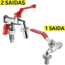 Torneira Esfera Tanque Máquina 1/2 Saídas Bico 1/2X3/4 Parede Tanque Maquina de Lavar