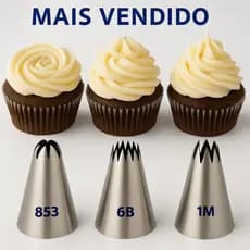 Novo bico 1M 853 6B para decoração de bolos, cobertura de manteiga e pastelaria.