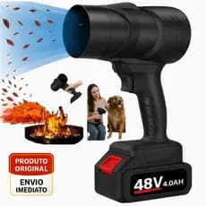 Soprador Turbo Portátil Recarregável 48v Com Baterias Potente Soprador De Folhas Limpeza Geral!