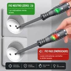 Caneta De Teste De Tensão Digital 200-500V AC Detector De Indução Sem Contato Com Chave De Fenda Magnética De Dupla Fina