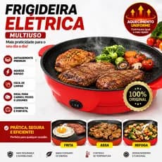 Frigideira Eletrica Antiaderente Chapa Assadeira Grill Multifuncional 600W 110v ou 220v