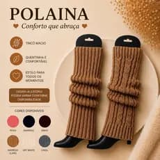 Polaina Feminina Longa de Lã X Para Inverno Frio 1 par alta qualidade