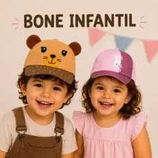 Boné Infantil Bebe Menino Menina Bichinhos Animais Zoo