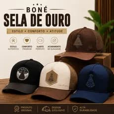 Boné Adulto Unisex Nossa Senhora Aparecida Trucker Country Telinha Aba Curva Ajustável Sela de C