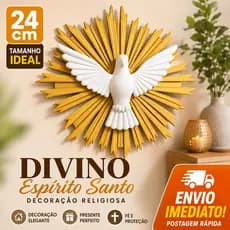 Divino Espírito Santo Parede Religioso 24cm Enfeite Presente Católico Decoração Primeira Comunhão Fé