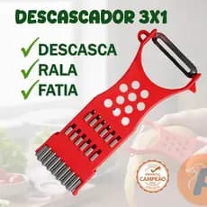 Descascador de Legumes 3 em 1 Descascador Ralador Julienne Multifuncional