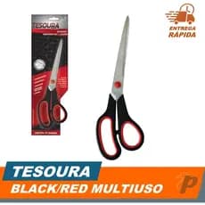 Tesoura Multiuso 19,5cm Afiada Profissional Corta Papel Tecido EVA Escola Escritório